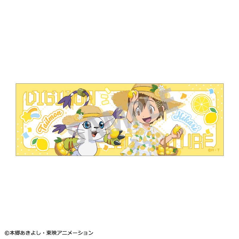 デジモンアドベンチャー ロングスクエア缶バッジ 八神ヒカリ&テイルモン フルーツパーティー ("Digimon Adventure" Long Square Can Badge Yagami Hikari & Tailmon Fruit Party)