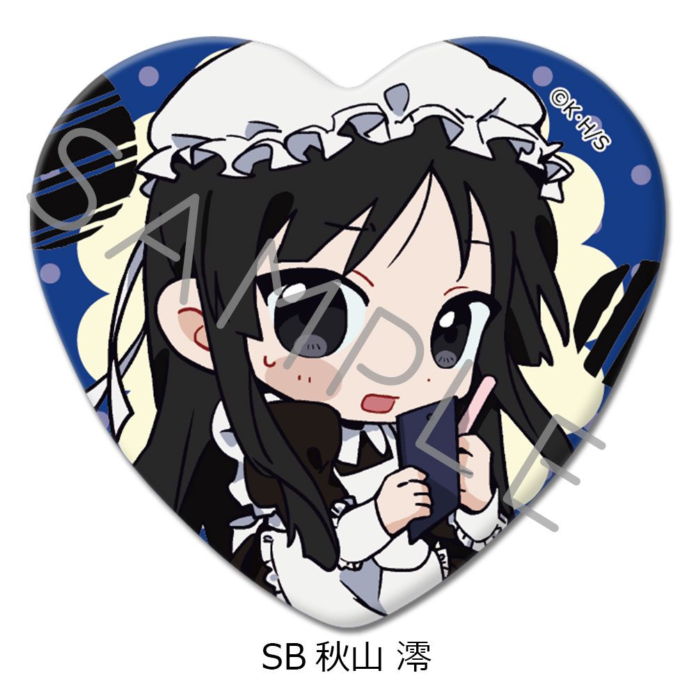けいおん! 第2弾 ハート型缶バッジ SB 秋山澪 ("K-On!" Vol. 2 Heart Can Badge SB Akiyama Mio)