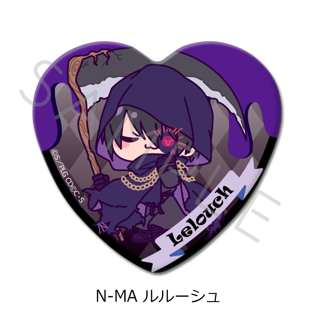 コードギアス 反逆のルルーシュ 第4弾 ハート型缶バッジ N-MA ルルーシュ ("Code Geass Lelouch of the Rebellion" Vol. 4 Heart Can Badge N-MA Lelouch)