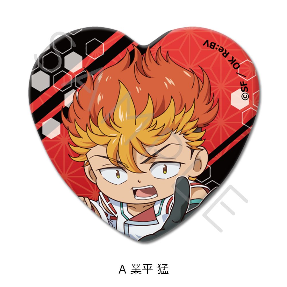 陰陽廻天 Re:バース ハート型缶バッジ A 業平猛 ("Onmyo Kaiten Re:Birth Verse" Heart Can Badge A Narihira Takeru)