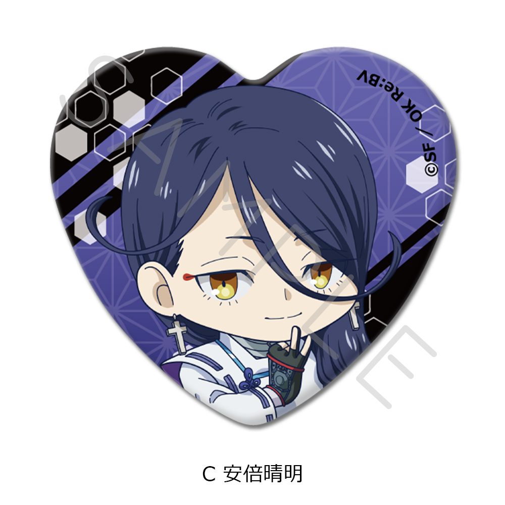 陰陽廻天 Re:バース ハート型缶バッジ C 安倍晴明 ("Onmyo Kaiten Re:Birth Verse" Heart Can Badge C Abe no Seimei)