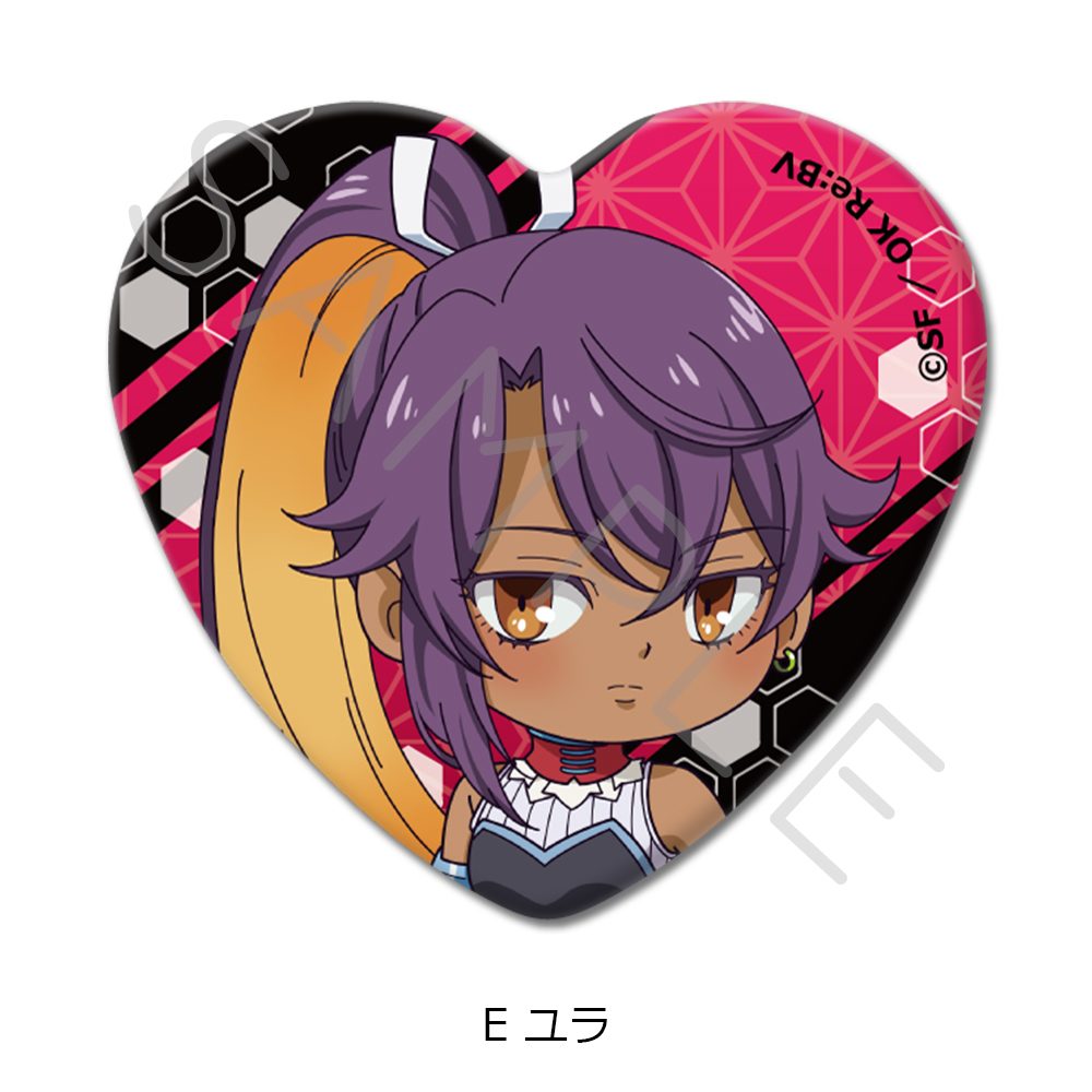 陰陽廻天 Re:バース ハート型缶バッジ E ユラ ("Onmyo Kaiten Re:Birth Verse" Heart Can Badge E Yura)