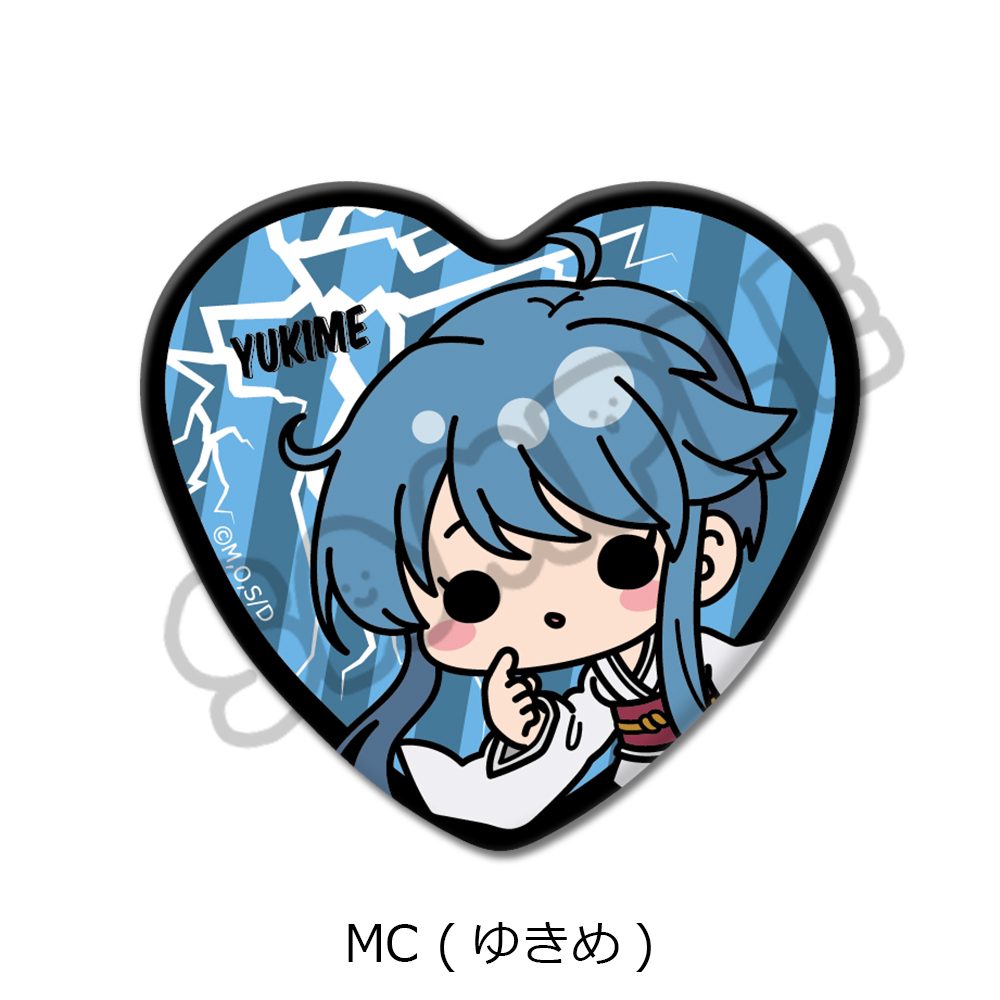地獄先生ぬーべー ハート型缶バッジ MC ゆきめ ("Hell Teacher: Jigoku Sensei Nube" Heart Can Badge MC Yukime)