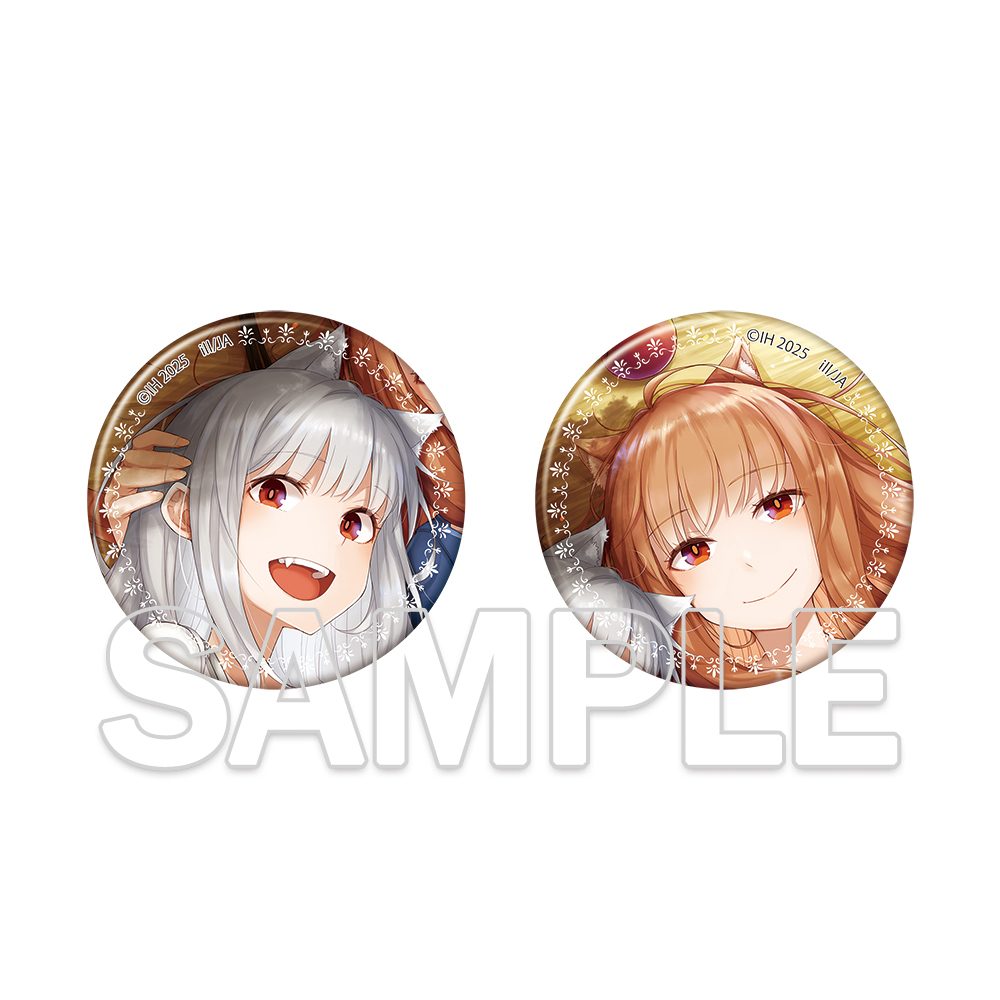 狼と香辛料 缶バッジ2個セット ("Spice and Wolf" Can Badge 2 Set)