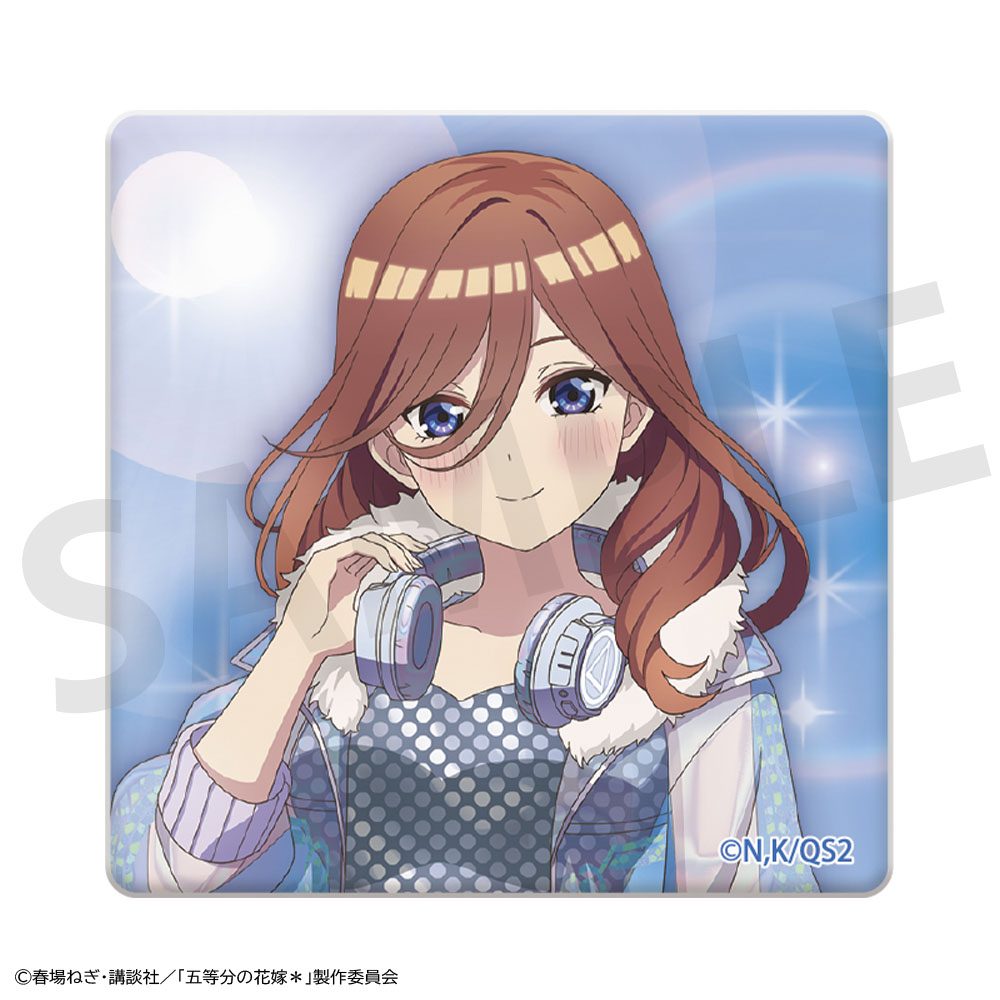 五等分の花嫁* スクエア缶バッジ 中野三玖 ("The Quintessential Quintuplets Specials 2" Square Can Badge Nakano Miku)