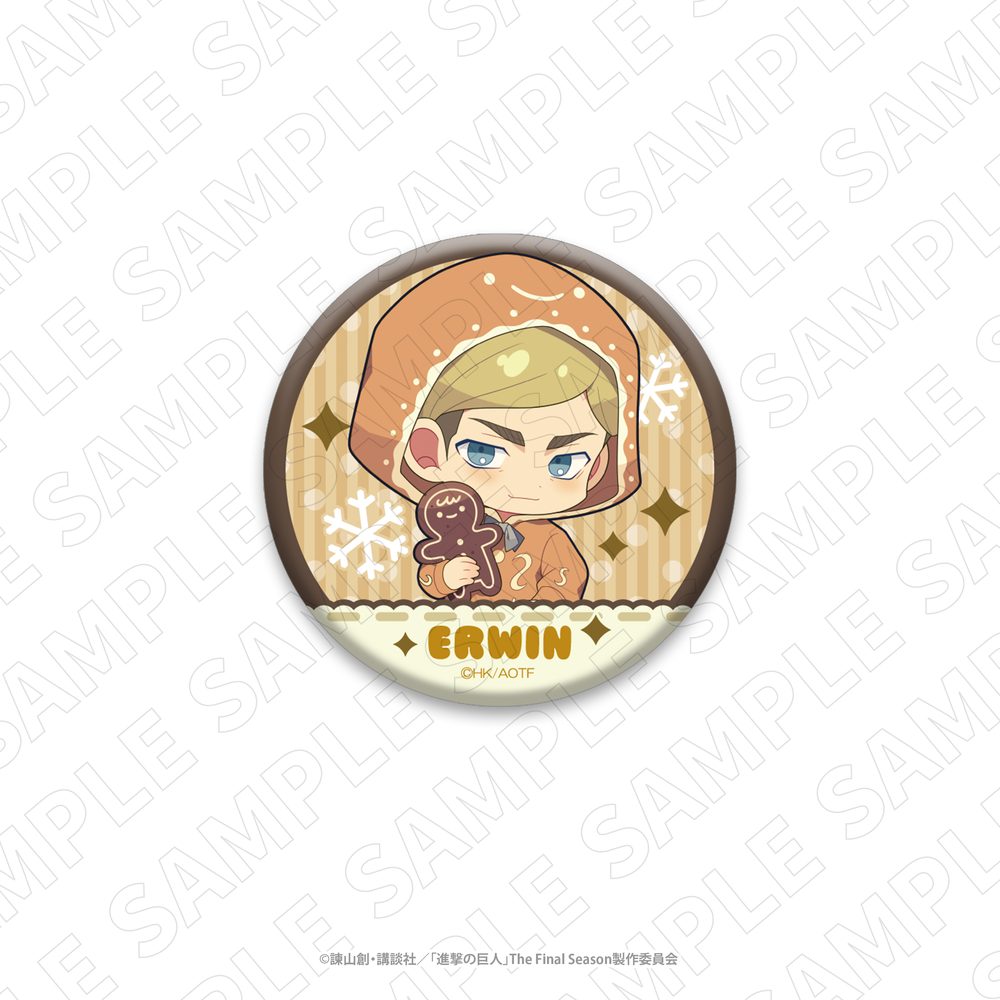 3 o'clock 進撃の巨人 ミニキャラ缶バッジ エルヴィン (3 o'clock "Attack on Titan" Mini Character Can Badge Erwin)