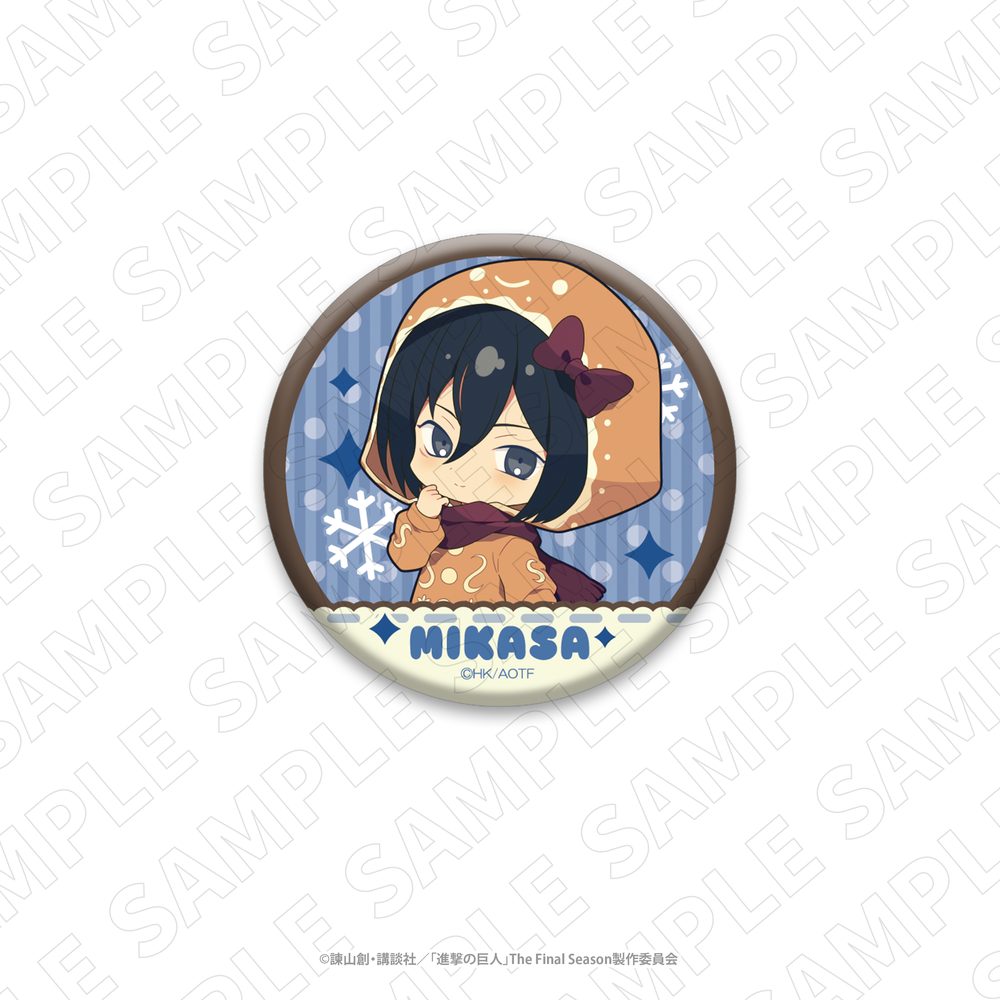 3 o'clock 進撃の巨人 ミニキャラ缶バッジ ミカサ (3 o'clock "Attack on Titan" Mini Character Can Badge Mikasa)