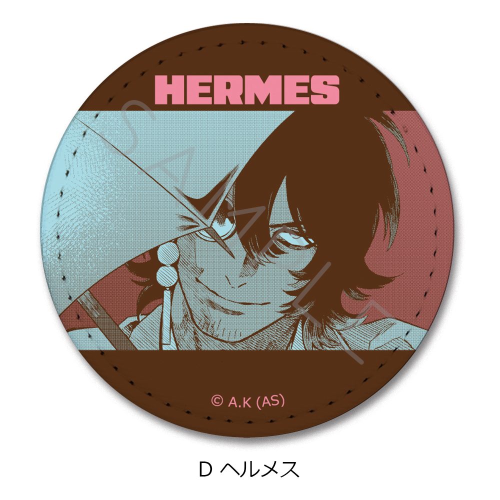 冥王の柘榴 レザーバッジ(丸形) D ヘルメス ("Fruit of the Underworld" Leather Badge (Round) D Hermes)