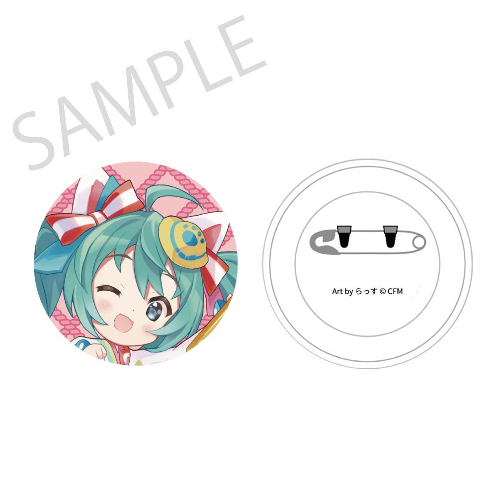 初音ミク×招き猫 ふわもふタッチ缶バッジ 初音ミク白猫A Art by らっす (Hatsune Miku x Maneki-neko Fuwamofu Touch Can Badge Hatsune Miku White Cat A Art by Rassu)