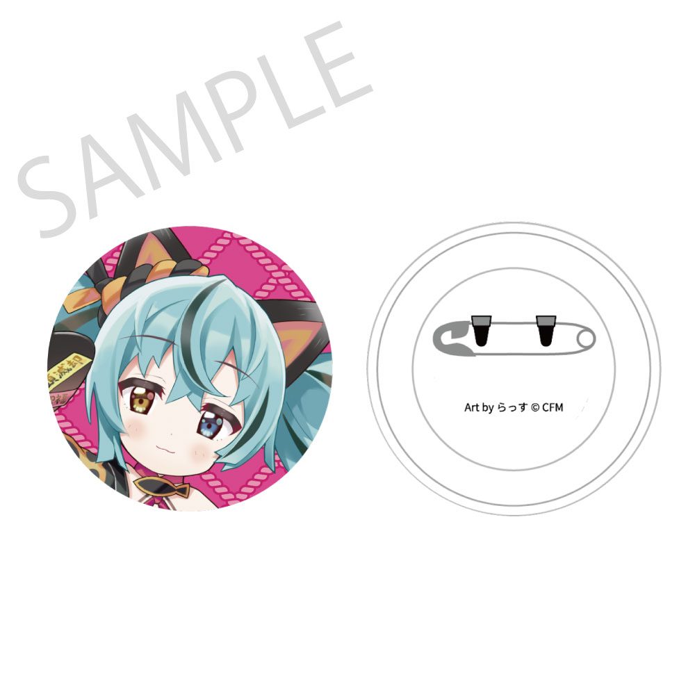 初音ミク×招き猫 ふわもふタッチ缶バッジ 初音ミク黒猫C Art by らっす (Hatsune Miku x Maneki-neko Fuwamofu Touch Can Badge Hatsune Miku Black Cat C Art by Rassu)