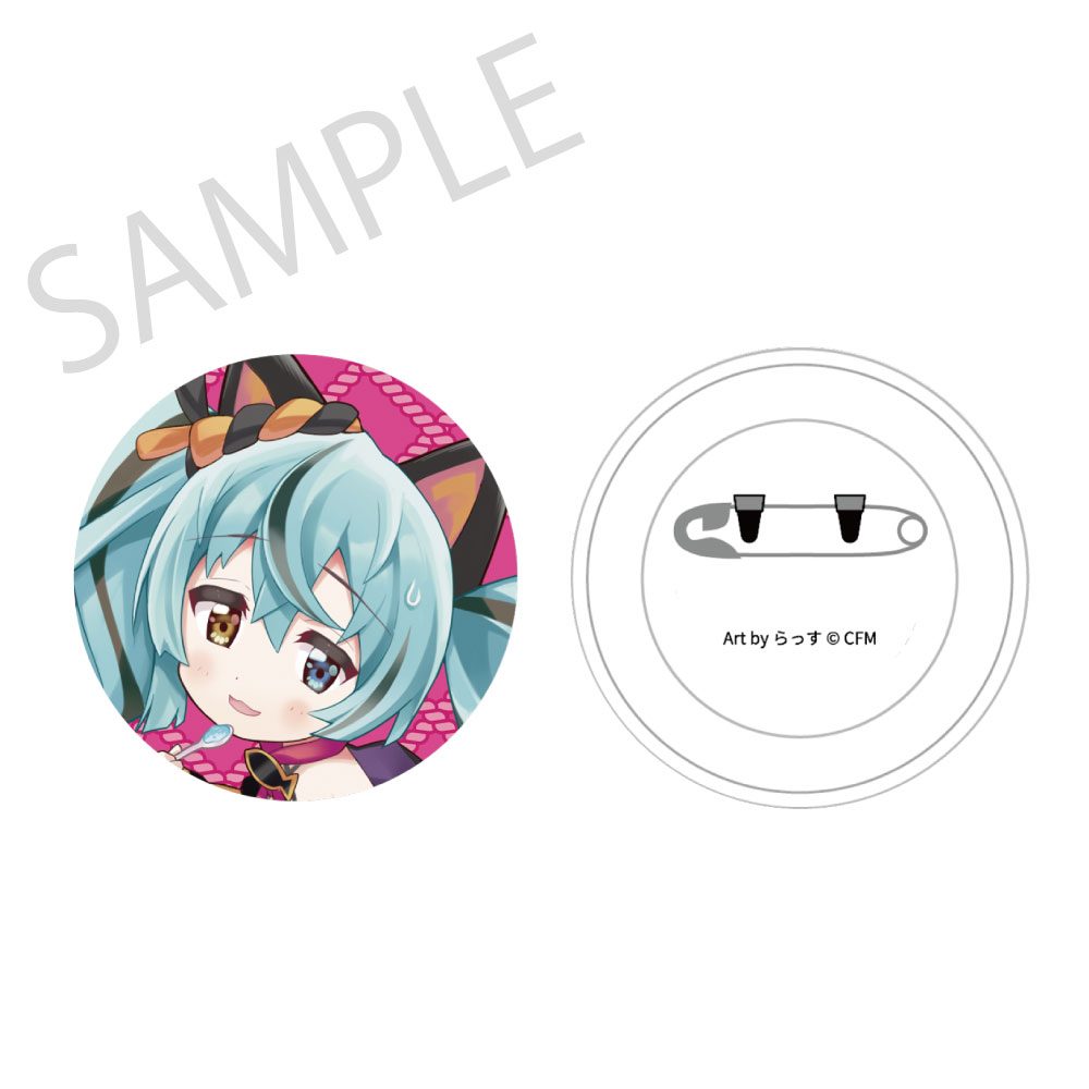 初音ミク×招き猫 ふわもふタッチ缶バッジ 初音ミク黒猫D Art by らっす (Hatsune Miku x Maneki-neko Fuwamofu Touch Can Badge Hatsune Miku Black Cat D Art by Rassu)