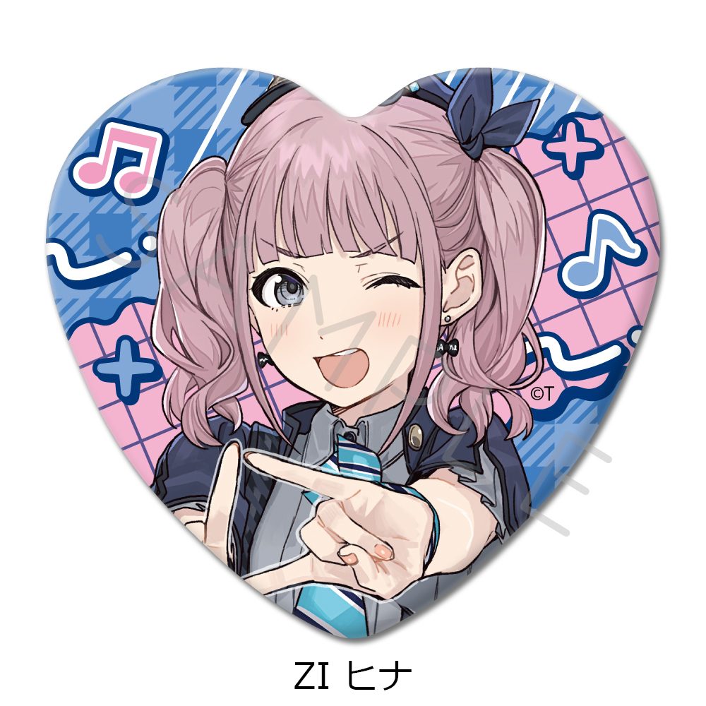 ガールズバンドクライ 第5弾 ハート型缶バッジ ZI ヒナ ("Girls Band Cry" Vol. 5 Heart Can Badge ZI Hina)