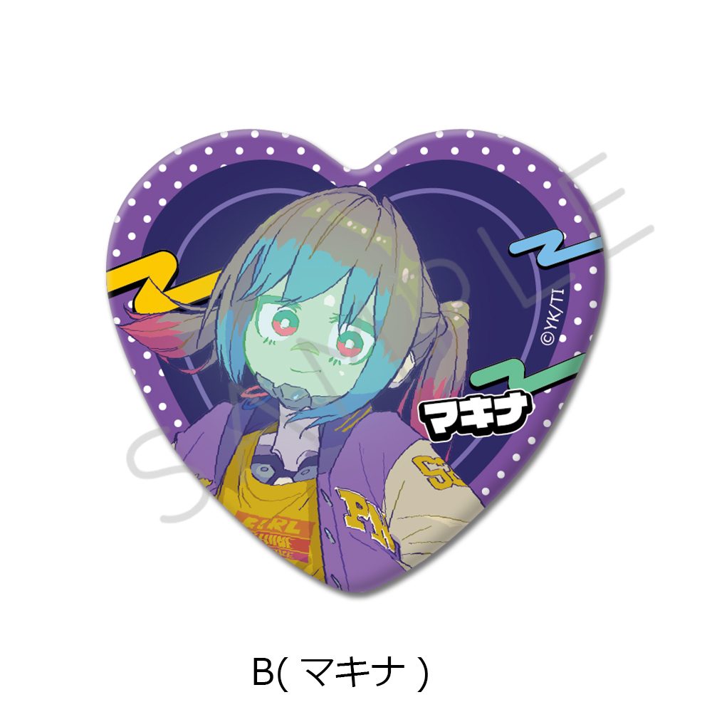 銀河特急 ミルキー☆サブウェイ ハート型缶バッジ B マキナ ("MILKY SUBWAY THE GALACTIC LIMITED EXPRESS" Heart Can Badge B Makina)