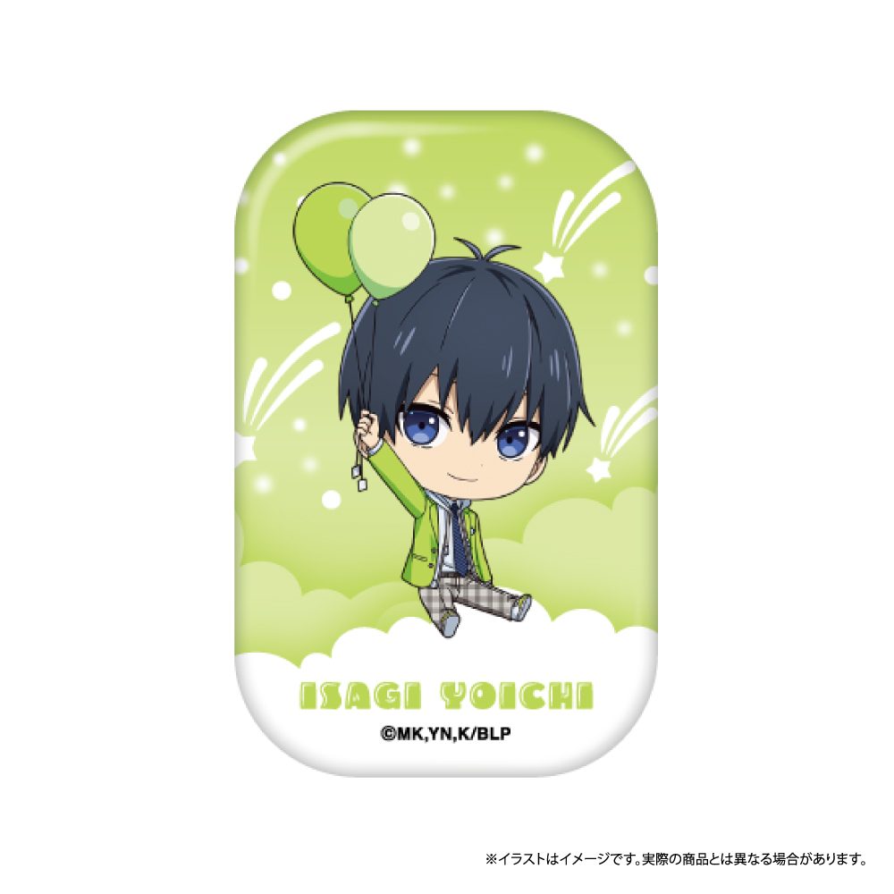 ブルーロック 長方形缶バッジ 潔世一(ミニキャラ)(風船) ("Blue Lock" Rectangle Can Badge Isagi Yoichi (Mini Character) (Balloon))