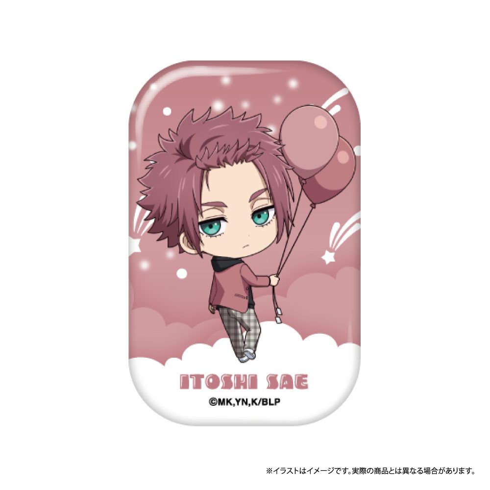 ブルーロック 長方形缶バッジ 糸師冴(ミニキャラ)(風船) ("Blue Lock" Rectangle Can Badge Itoshi Sae (Mini Character) (Balloon))
