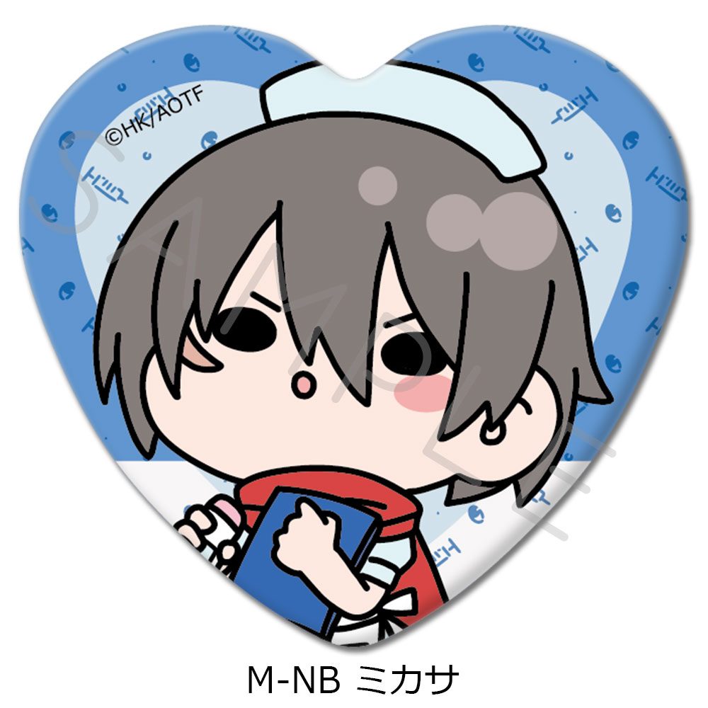 進撃の巨人 The Final Season 第15弾 ハート型缶バッジ M-NB ミカサ ("Attack on Titan The Final Season" Vol. 15 Heart Can Badge M-NB Mikasa)