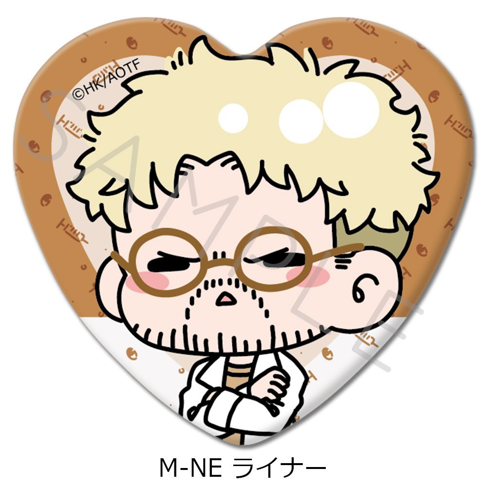 進撃の巨人 The Final Season 第15弾 ハート型缶バッジ M-NE ライナー ("Attack on Titan The Final Season" Vol. 15 Heart Can Badge M-NE Reiner)
