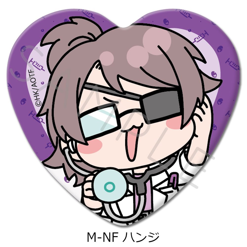 進撃の巨人 The Final Season 第15弾 ハート型缶バッジ M-NF ハンジ ("Attack on Titan The Final Season" Vol. 15 Heart Can Badge M-NF Hans)