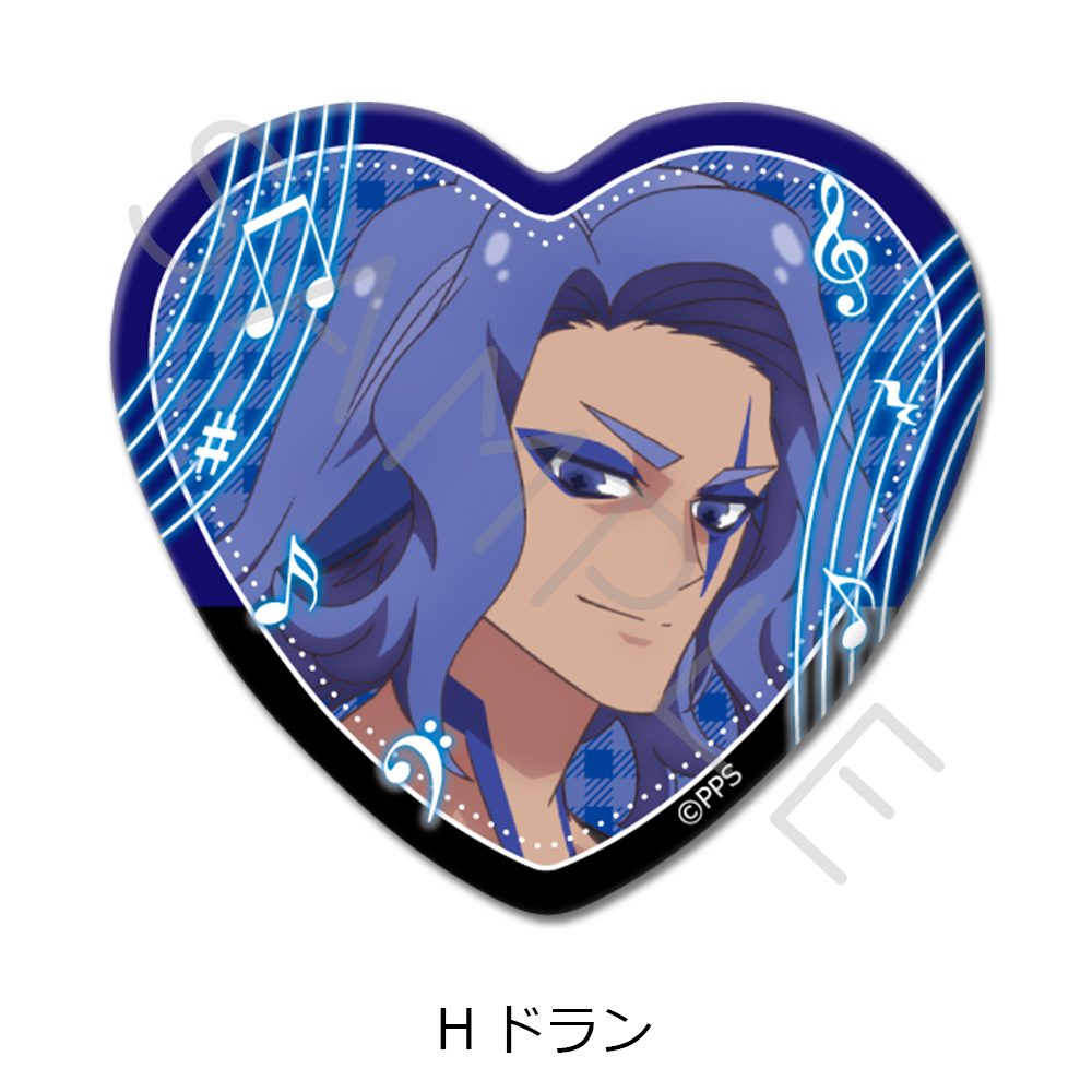 プリンセッション・オーケストラ ハート型缶バッジ H ドラン ("Princession Orchestra" Heart Can Badge H Drun)