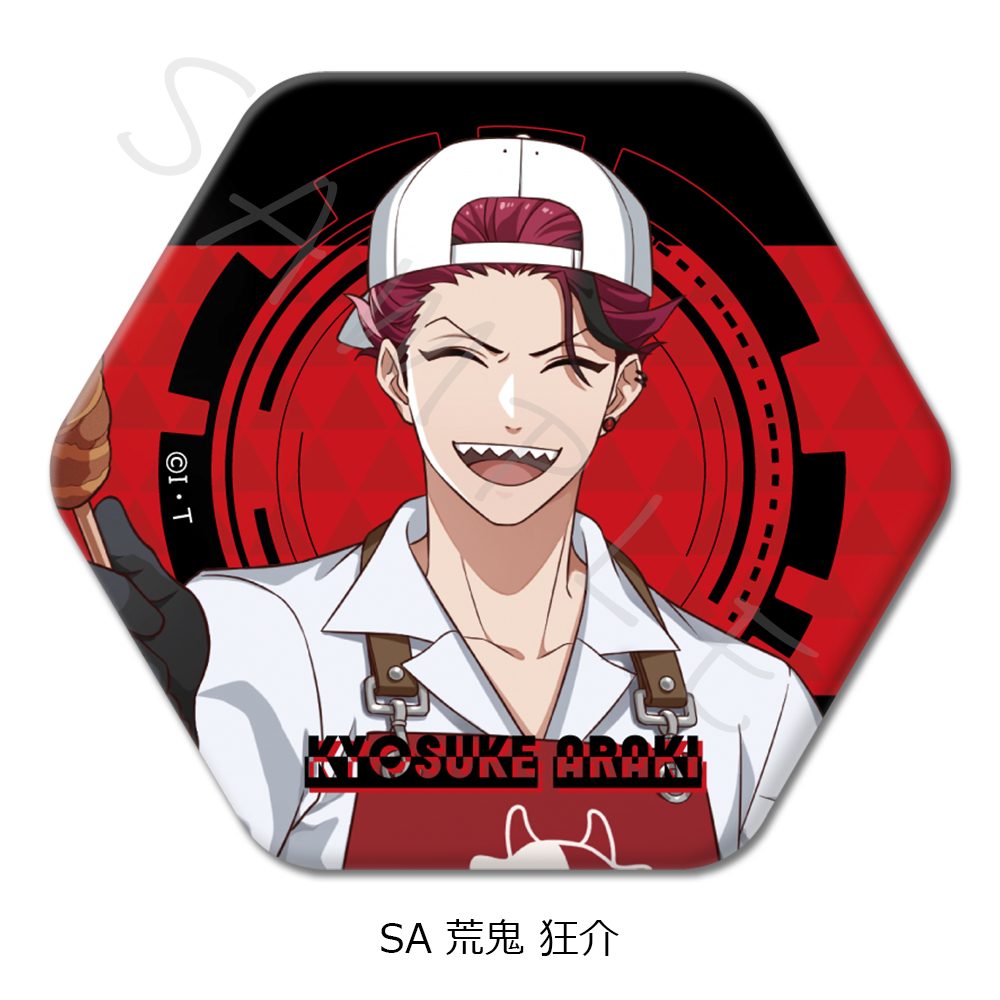 ライドカメンズ 第2弾 六角形缶バッジ SA 荒鬼狂介 ("Ride Kamens" Vol. 2 Hexagonal Can Badge SA Araki Kyosuke)