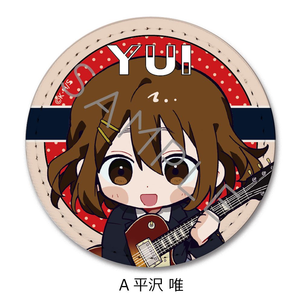けいおん! レザーバッジ(丸形) A 平沢唯 ("K-On!" Leather Badge (Round) A Hirasawa Yui)