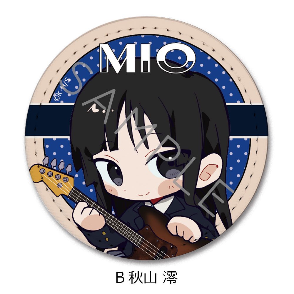 けいおん! レザーバッジ(丸形) B 秋山澪 ("K-On!" Leather Badge (Round) B Akiyama Mio)
