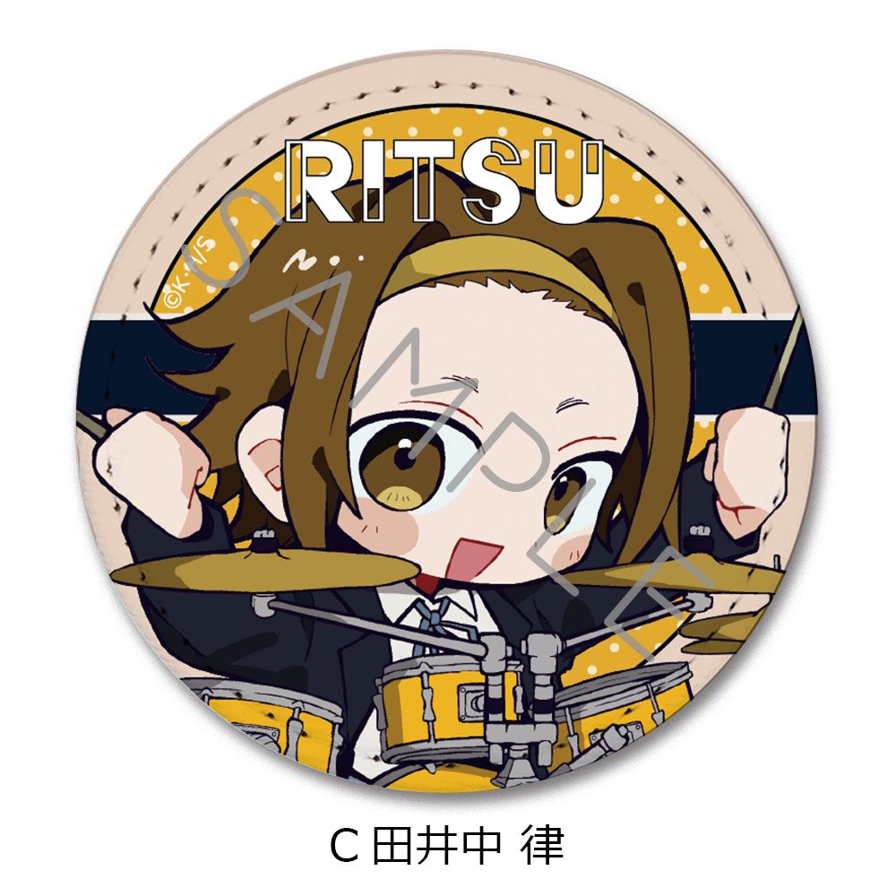 けいおん! レザーバッジ(丸形) C 田井中律 ("K-On!" Leather Badge (Round) C Tainaka Ritsu)