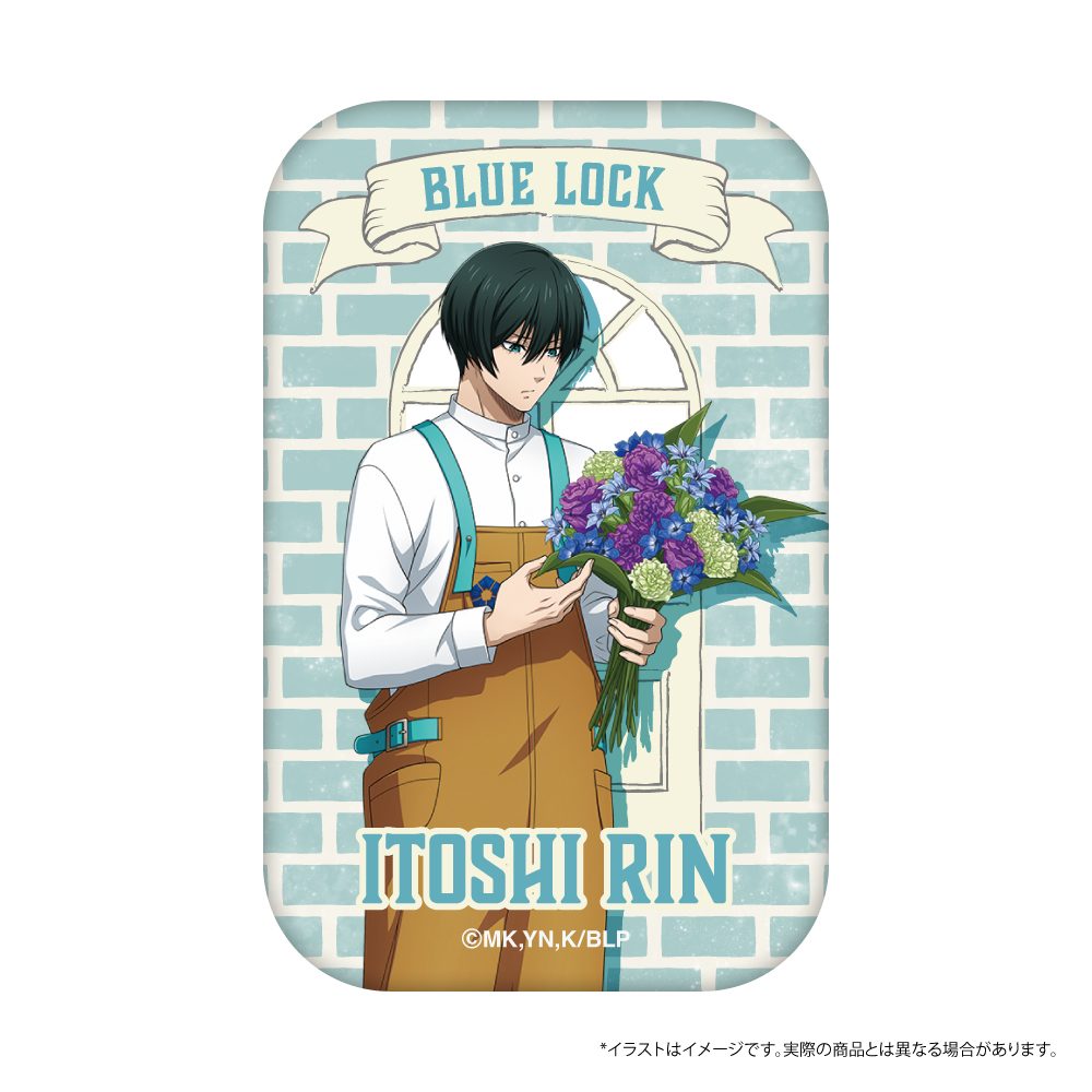 ブルーロック スクエア缶バッジ 糸師凛(お花屋さん) ("Blue Lock" Square Can Badge Itoshi Rin (Florist))