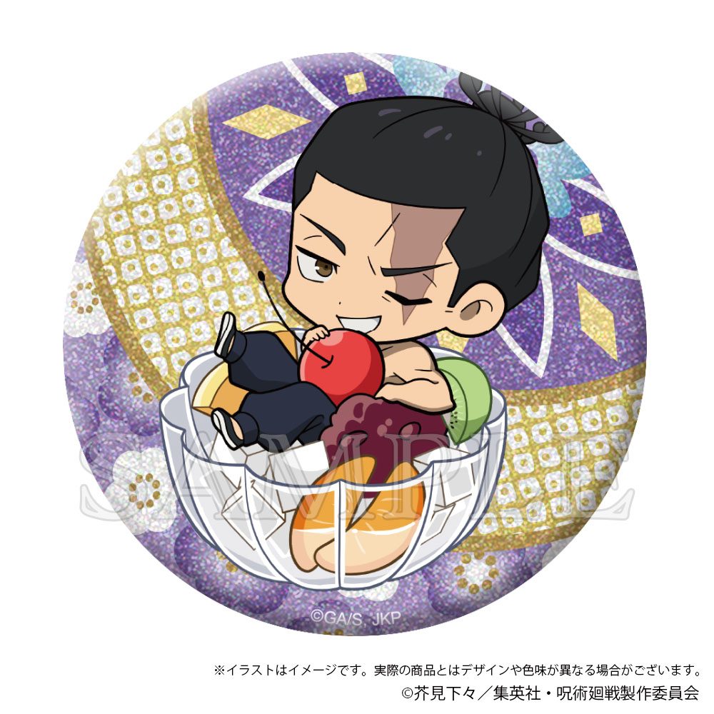 呪術廻戦 きらきら缶バッジ Japanese Sweets Ver. 東堂葵 ("Jujutsu Kaisen" Kirakira Can Badge Japanese Sweets Ver. Todo Aoi)