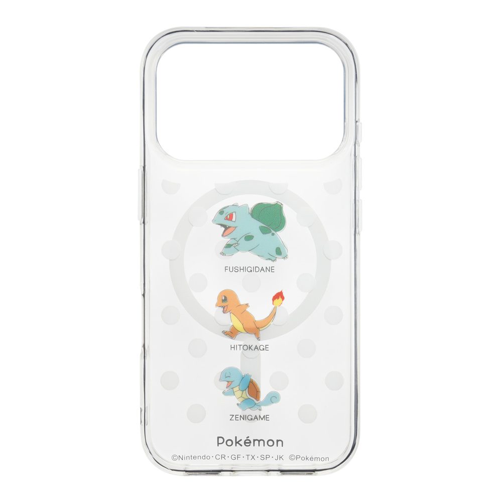 iPhone17Pro対応 ポケットモンスター MagSafe対応ケース フシギダネ&ヒトカゲ&ゼニガメ (for iPhone 17Pro "Pokemon" iPhone Case for MagSafe Bulbasaur & Charmander & Squirtle)