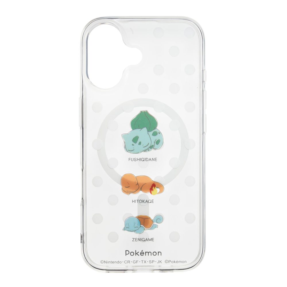 iPhone17対応 ポケットモンスター MagSafe対応ケース フシギダネ&ヒトカゲ&ゼニガメ(ねむる) (for iPhone 17 "Pokemon" iPhone Case for MagSafe Bulbasaur & Charmander & Squirtle (Sleep))