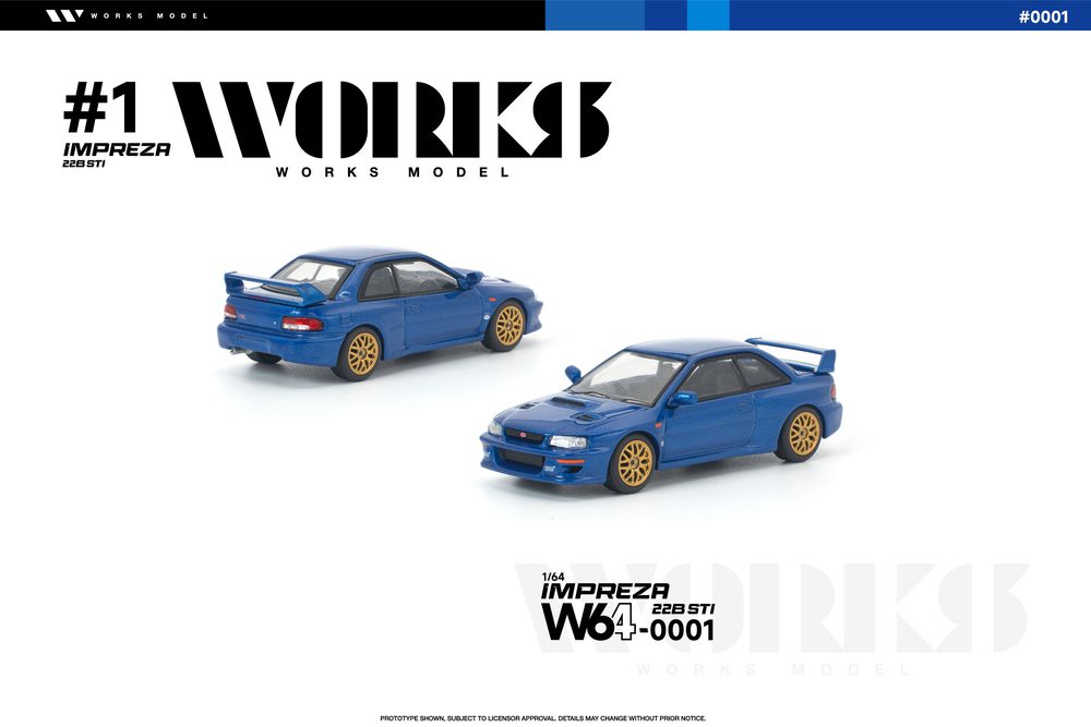 1/64 スバル インプレッサ 22B STI ブルー (1/64 SUBARU IMPREZA 22B STI BLUE)