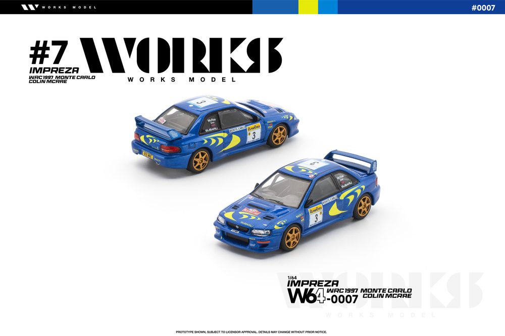 1/64 スバル インプレッサ WRC 1997 モンテカルロ コリン・マクレー (1/64 SUBARU IMPREZA WRC 1997 MONTE CARLO COLIN MCRAE)