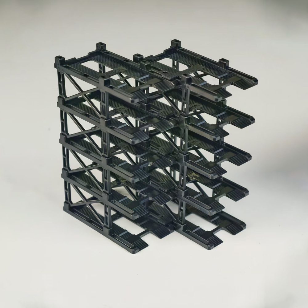 1/64 PITBOX 立体駐車場モジュール(10台収納) WAVE 2 ブラック (1/64 PITBOX Modular Diecast 3D Parking Rack (10 Cars Storage) WAVE 2 Black)