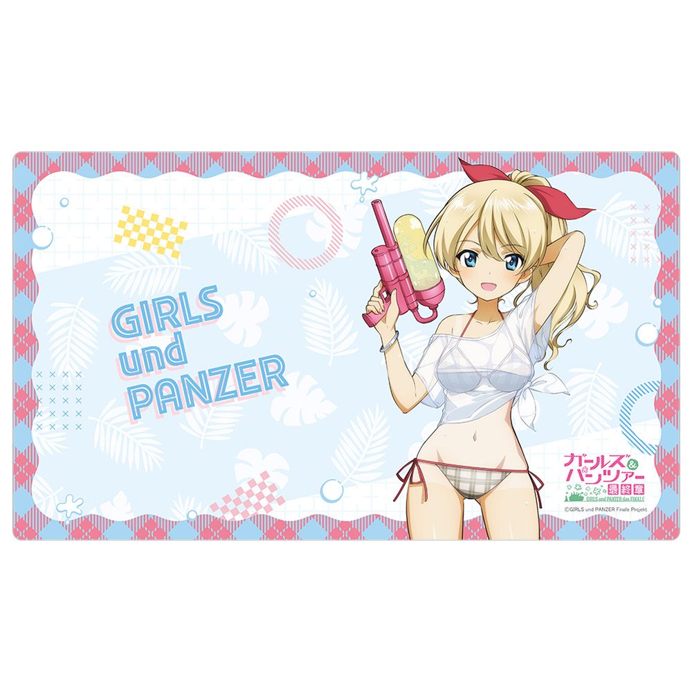 ガールズ&パンツァー 最終章 描き下ろしラバーマット ダージリン/水鉄砲 日焼けVer. ("GIRLS und PANZER das Finale" Original Illustration Rubber Mat Darjeeling / Water Gun Sunburn Ver.)