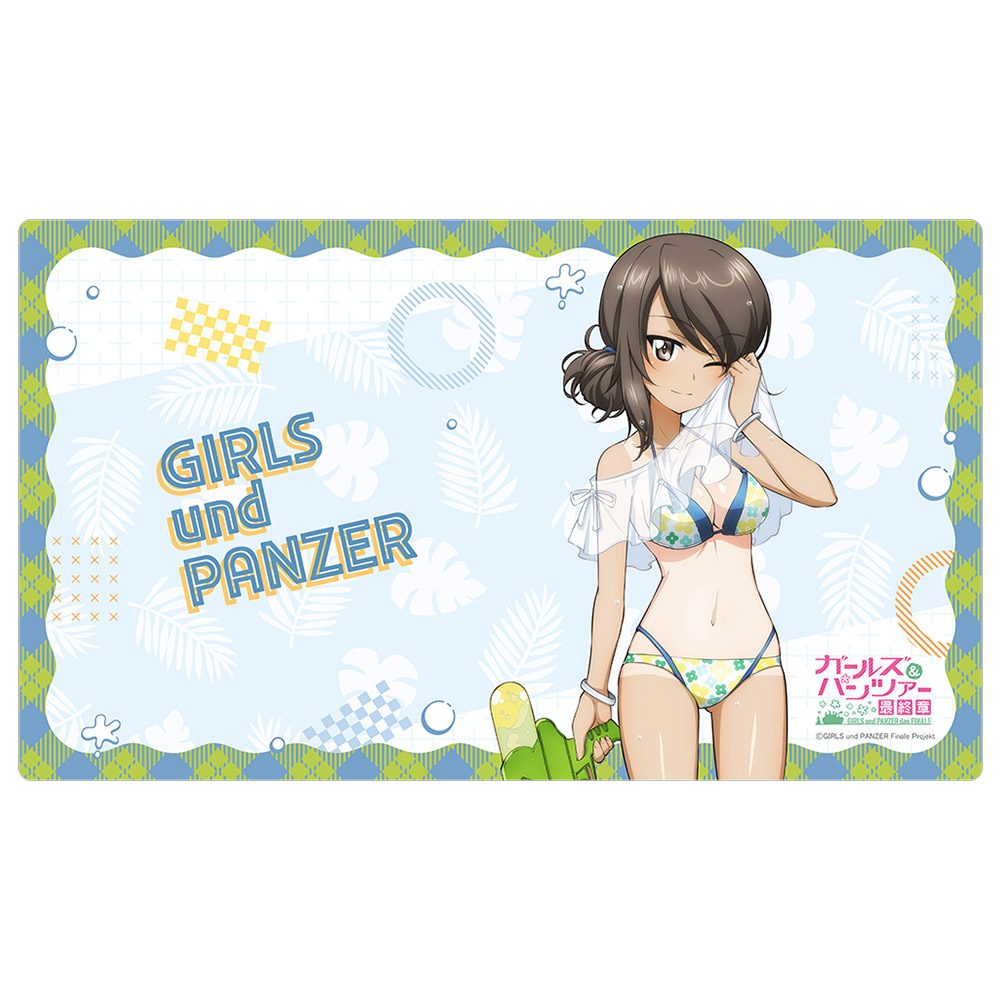 ガールズ&パンツァー 最終章 描き下ろしラバーマット ミカ/水鉄砲 日焼けVer. ("GIRLS und PANZER das Finale" Original Illustration Rubber Mat Mika / Water Gun Sunburn Ver.)