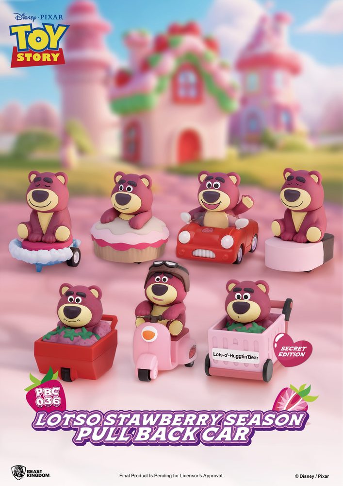 PBC-036 ロッツォ ストロベリーシーズン プルバックカー ブラインドボックス (PBC-036 "Toy Story" Lotso Strawberry Season Pull Back Car Blind Box Set)