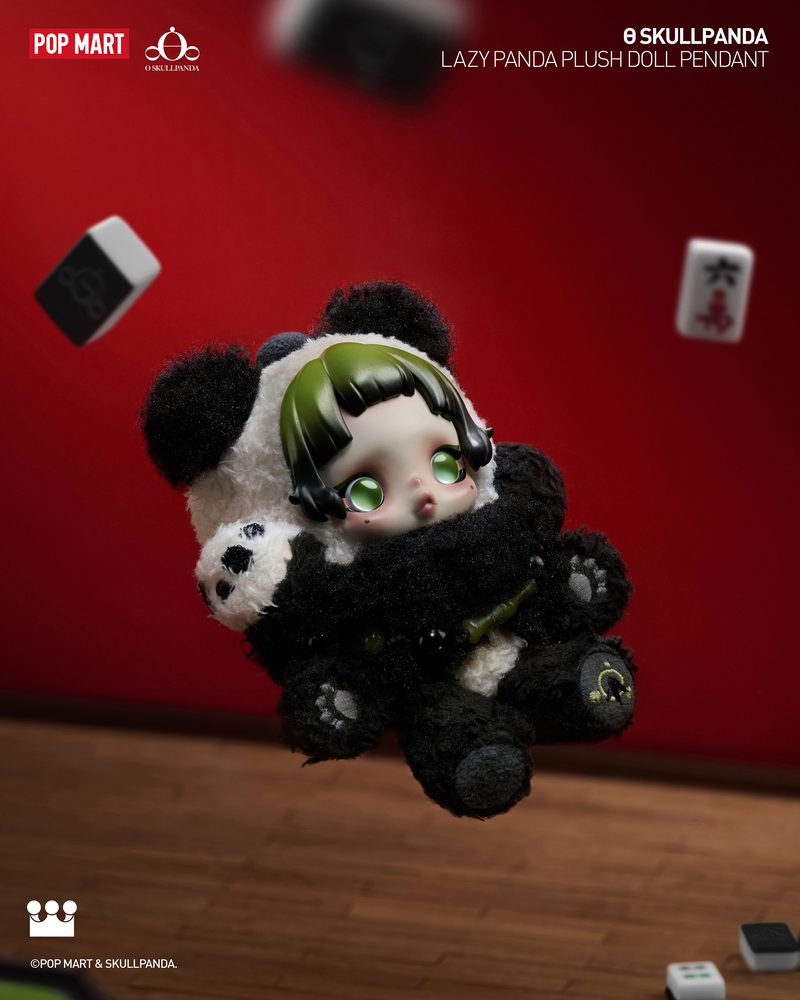 POPMART SKULLPANDA Lazy Panda ぬいぐるみペンダント (POPMART SKULLPANDA Lazy Panda Plush Doll Pendant)