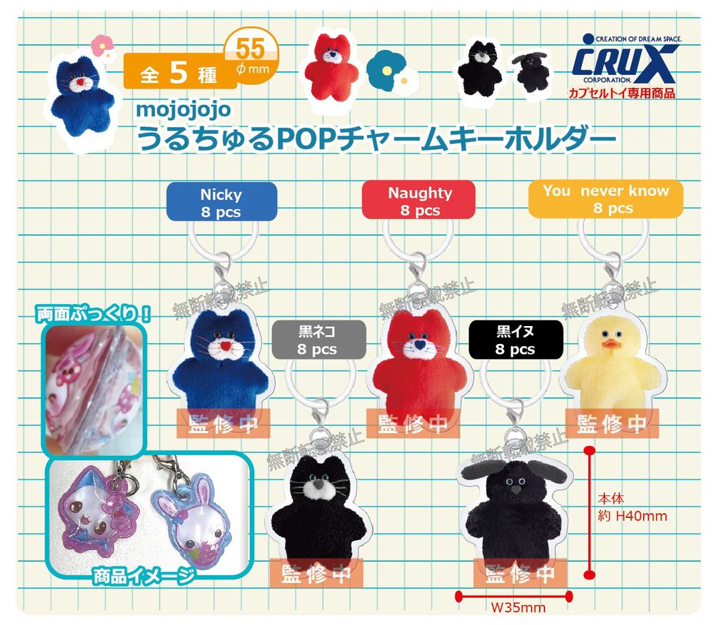 300円カプセル mojojojo うるちゅるPOPチャームキーホルダー (mojojojo Uruchuru Pop Charm Key Chain)
