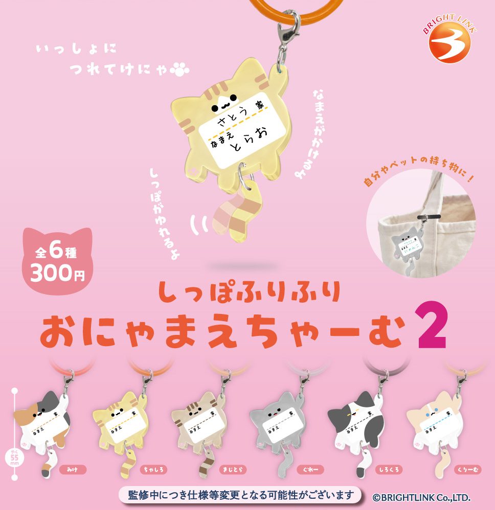 300円カプセル しっぽふりふり おにゃまえちゃーむ2 (Shippo Furifuri Name Charm 2)