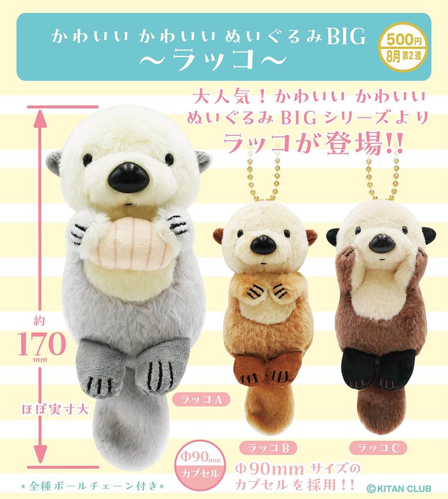 500円カプセル かわいい かわいい ぬいぐるみ BIG -ラッコ- (Cute Cute Plush Big Sea Otter)