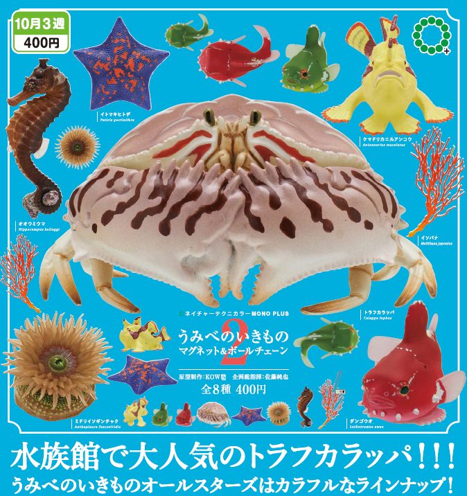 400円カプセル ネイチャーテクニカラーMONO PLUS うみべのいきもの マグネット&ボールチェーン2 (Nature Techni Colour MONO PLUS Umibe no Ikimono Magnet & Ball Chain 2)