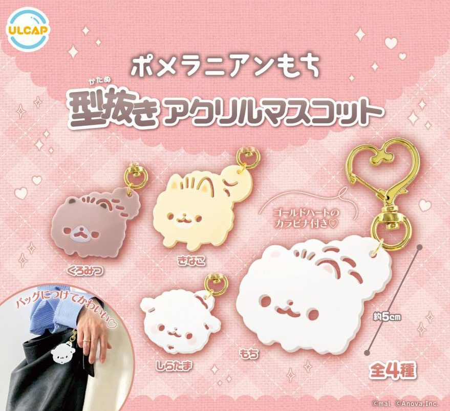 400円カプセル ポメラニアンもち 型抜きアクリルマスコット (Pomeranian Mochi Die-cut Acrylic Mascot)