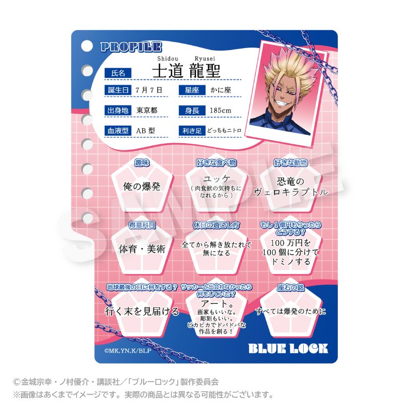 ブルーロック プロフィール帳風キーホルダー 士道龍聖 ("Blue Lock" Profile Book Style Key Chain Shidou Ryusei)