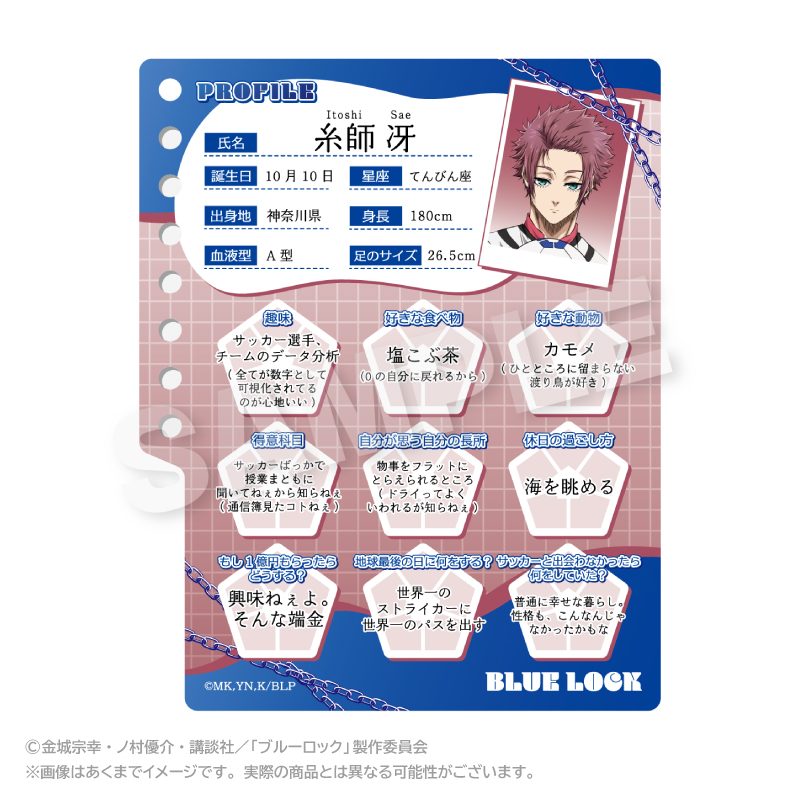 ブルーロック プロフィール帳風キーホルダー 糸師冴 ("Blue Lock" Profile Book Style Key Chain Itoshi Sae)