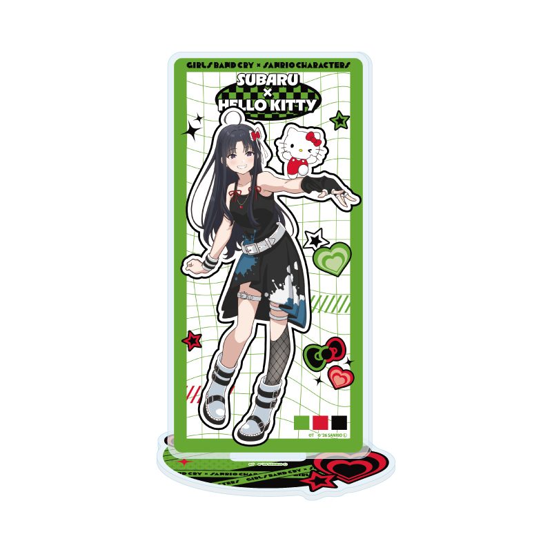 アクリルスタンド ガールズバンドクライ×サンリオキャラクターズ 12 安和すばる×ハローキティ(コラボイラスト) (Acrylic Stand "Girls Band Cry" x Sanrio Characters 12 Awa Subaru x Hello Kitty (Collaboration Illustration))