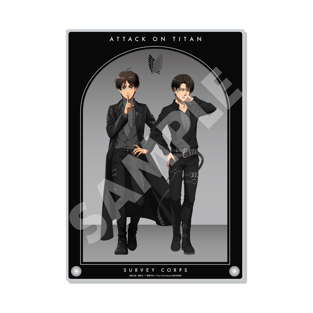 進撃の巨人 アクリルボード 01 エレン・リヴァイ(Black) ("Attack on Titan" Acrylic Board 01 Eren & Levi (Black))