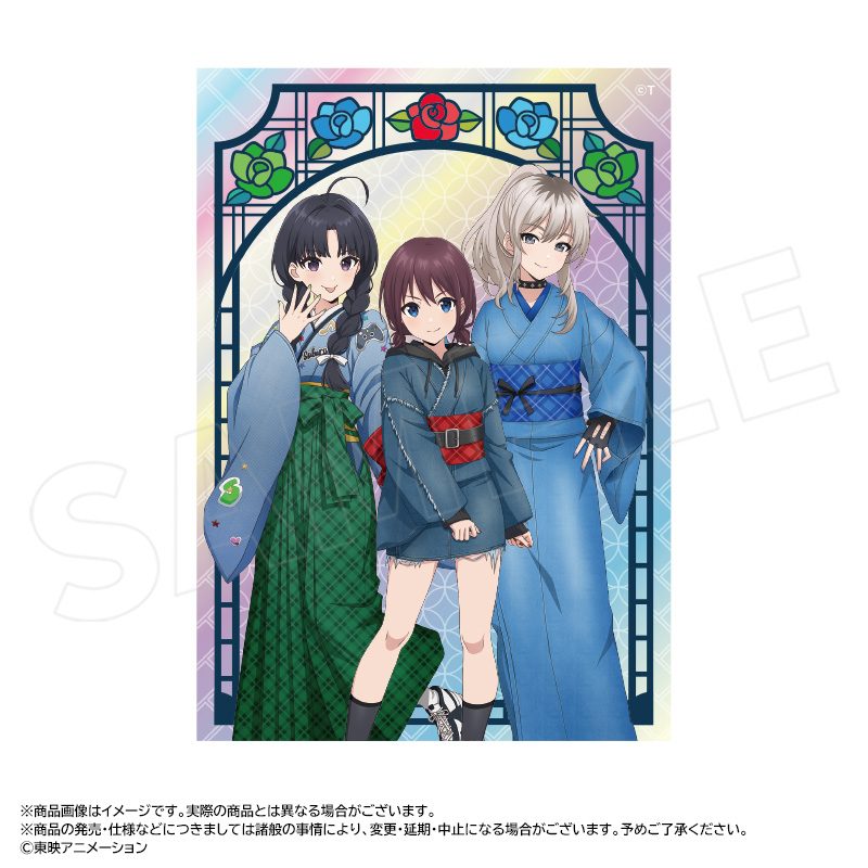 ガールズバンドクライ 描き下ろし和装デニムVer. オーロラアクリルブロック B 仁菜・桃香・すばる ("Girls Band Cry" Original Illustration Kimono Denim Ver. Aurora Acrylic Block B Nina & Momoka & Subaru)