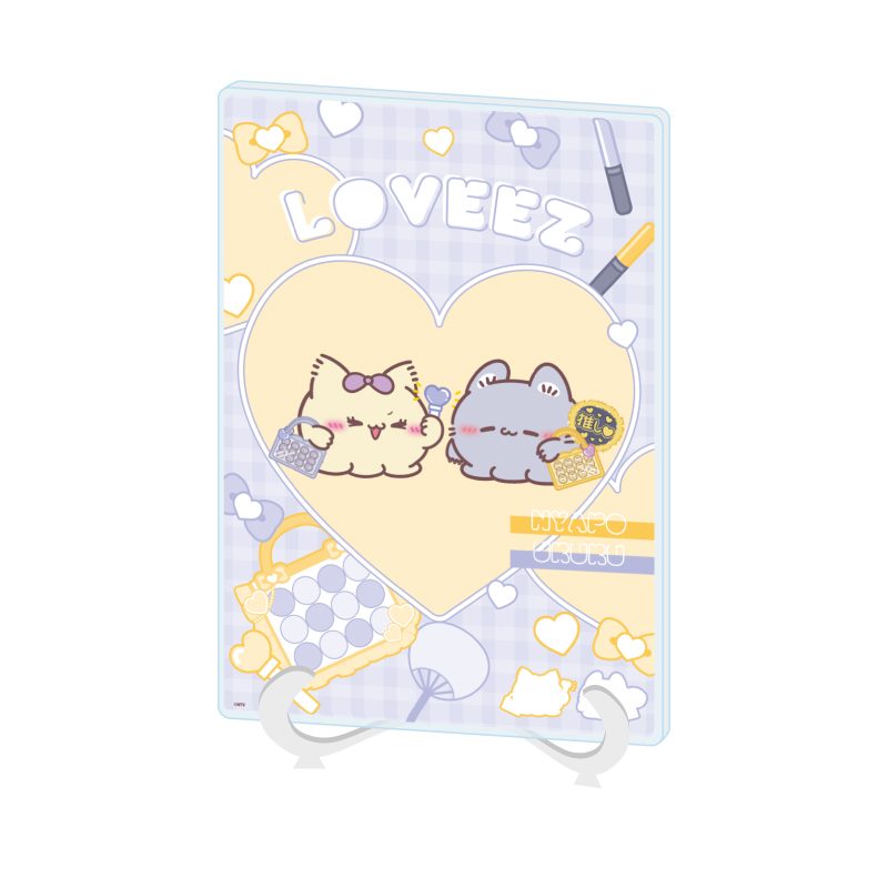 アクリルアートボード A5サイズ らぶいーず 03 にゃぽ&うるる 推し活Ver.(描き下ろしイラスト) (Acrylic Art Board A5 Size Loveeez 03 Nyapo & Ururu Oshikatsu Ver. (Original Illustration))