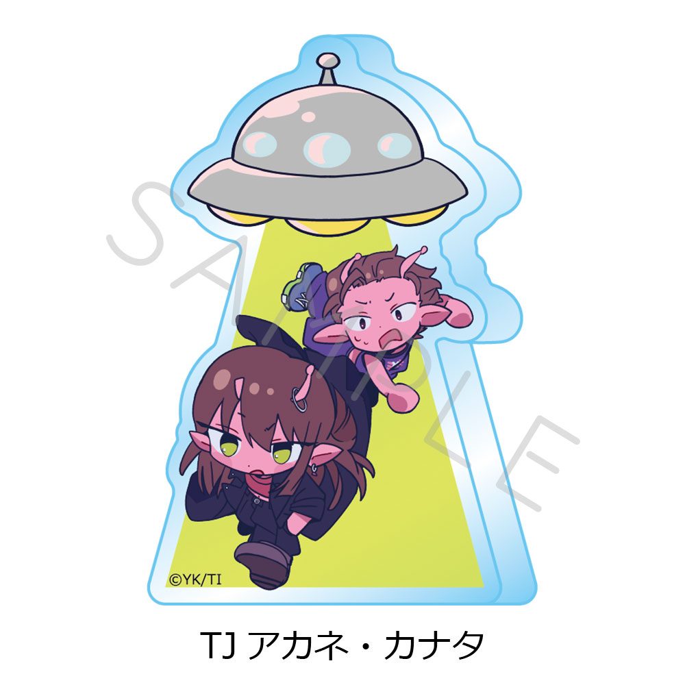 銀河特急 ミルキー☆サブウェイ アクリルミニブロック ちぽっけ TJ アカネ・カナタ ("MILKY SUBWAY THE GALACTIC LIMITED EXPRESS" Acrylic Mini Block Chipokke TJ Akane & Kanata)